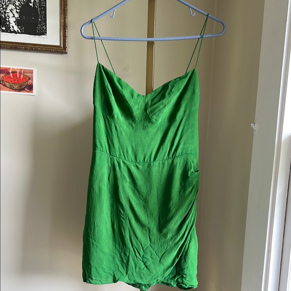 Vibrant Green Spaghetti Strap Dress